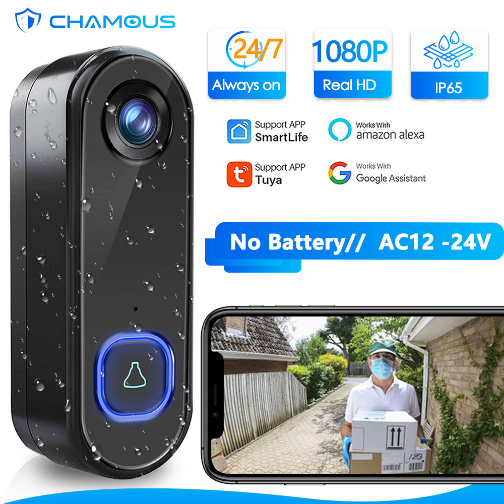Tuya - Wireless Wifi Video Doorbell Ac Dc Camera, Waterproof