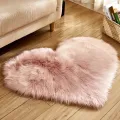 1pc Heart Shaped Area Rug, Plush Faux-Fur Carpet For Living Room & Bedroom, Home Decor 19.6in23.6in50cm60cm