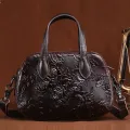 Hot Sale Genuine Embossed Leather Tote Handbag Famous Brand High Quality Retro Shell Cross Body Messenger Shoulder Women Bag