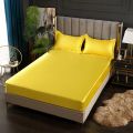 2023 New Satin Fitted Sheet Solid Color Rayon Mattress Cover Elastic Band Bed Sheet King 200x200 200x220 No Pillowcase Beddings