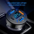 66W Car Charger Quick Charge Cigarette Lighter Adapter 4-Port USB A+USB C Fast Charging Phone Charger for iPhone Xiaomi Samsung
