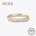 ROXI – bague en or Moissanite de 2.5mm, anneau à bulles demi