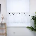 1 PCS Pocket Short Curtain Cute Flower Embroidered Half-Curtain For Kitchen Door Drape Cafe Small Window Panel Sheer