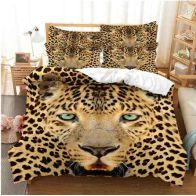 Couverture de lit d'athlon d'animal 3D, impression numérique de chat léopard noir, linge de lit, thème de conception de mode pour des décorations de chambre à coucher, femmes et hommes