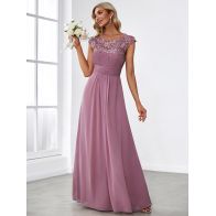 Elegant Women's Dresses Long A-LINE O-Neck Sleeveless Floor-Length