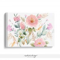 Canvas Print Keira Garden Ready To Hang Artwork Wall Art GalleryStyle Canvas Giclée Beautiful Pink Floral Watercolor Painting Made in Canada