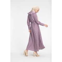 Amra Floral Print Modest Dress Purple