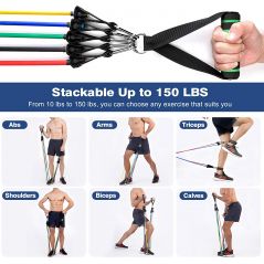 Sensyne Resistance Bands Set 16PCS Exercise Band for Working Out Up to 150 lbs, for Indoor and Outdoor Sports, Fitness, Suspension, Speed Strength, Baseball Softball Training, Home Gym, Yoga