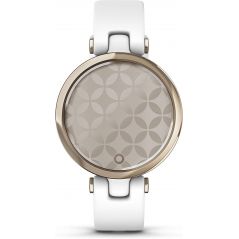 Garmin Lily™, Small GPS Smartwatch with Touchscreen and Patterned Lens, Light Gold and White