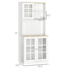 HOMCOM 72 Kitchen Cabinet Pantry with Sleek Design & Ample Storage