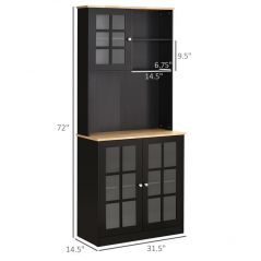 HOMCOM 72" Kitchen Cabinet Pantry with Sleek Design