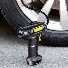 120W Portable Car Air Compressor, WiredWireless Handheld Car Inflatable Pump Electric,Automobiles Tire Inflator With LED Light For Car