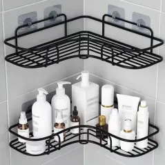 1pc Bathroom Shelf, Shower Caddy Rack, Bathroom Kitchen No Punching Triangle Storage Rack