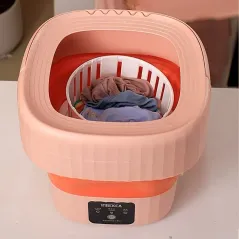 1pc Small Mini Washing Machine, Folding Portable Sterilization Drying Laundry Machine For Underwear Socks Baby Clothes