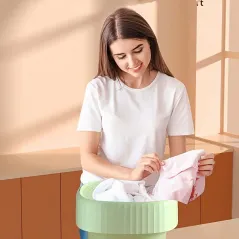 1pc Small Mini Washing Machine, Folding Portable Sterilization Drying Laundry Machine For Underwear Socks Baby Clothes