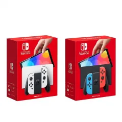 Nintendo Switch OLED Model WhiteNeon BlueNeon Red Set, Japanese Version, Home TV Game Console
