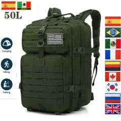 50L Large Capacity Military Backpack Camping Men Rucksacks Tactical Hunting Nylon Bag For Sport Trekking Waterproof Pack