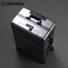 COLENARA 20''24''28" Inch High-quality Luggage All Aluminum Magnesium Alloy Business Trolley Case Boarding Code Box Suitcase