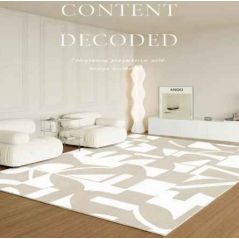 Grands tapis moelleux noirs et blancs de style américain, tapis de salon doux pour la maison, décoration de chambre à coucher, tapis de chevet