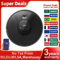 ABIR X8 Robot Vacuum Cleaner ,Laser System, Multiple Floors Maps, Zone Cleaning, Restricted Area Setting for Home Carpet Washing