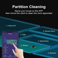 ABIR X8 Robot Vacuum Cleaner ,Laser System, Multiple Floors Maps, Zone Cleaning, Restricted Area Setting for Home Carpet Washing