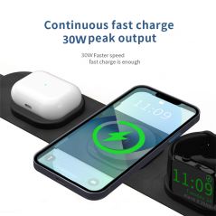 30W Magnetic Wireless Charger Pad For IPhone 13 12 11 XR Apple Watch 3 In 1 Foldable Fast Charging for Airpods Pro IWatch 7 6