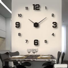 Horloge murale lumineuse 3D sans cadre, autocollants muraux, horloge silencieuse pour la maison, salon, bureau, décor de chambre à coucher