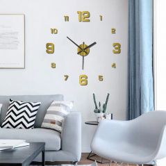 Horloge murale lumineuse 3D sans cadre, autocollants muraux, horloge silencieuse pour la maison, salon, bureau, décor de chambre à coucher