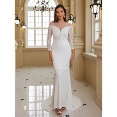 2022 Wedding dress Bride Of Suknia Slubna Rybka White Long Sleeve