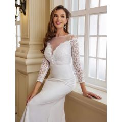 2022 Wedding dress Bride Of Suknia Slubna Rybka White Long Sleeve