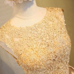 Beauty Emily Short Golden Bridesmaid Dress 2021