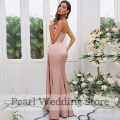 Chic One Shoulder Bridesmaids Dresses Sleeveless Pleat Side