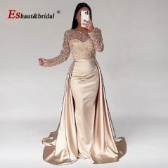 Elegant Mermaid Satin Evening Night Dress for Women 2023