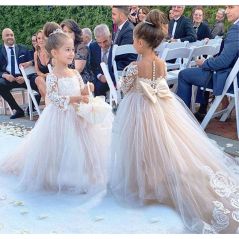 Lovely Kids Flower Girl Dresses For Wedding Long Sleeves