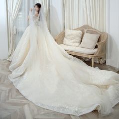 Robe de mariée à paillettes de luxe