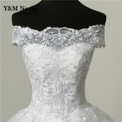 Real Vedio Luxury Lace Applique Plus Size Wedding Dress