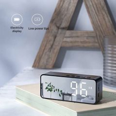 G50 Sans Fil Bluetooth Haut Parleur avec FM Mini Carte Miroir Réveil Audio Stalle Réception K Voix Rapide