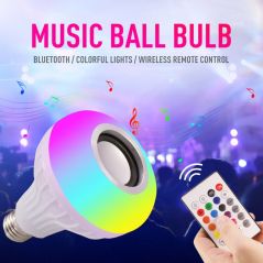 LED Music Light Bulb with Built in Bluetooth Speaker Wireless Smart Light Bulb Remote Control RGB Color Changing Speaker