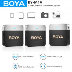 BOYA BY-M1V Wireless Lavalier Microphone for iPhone, Android, DSLR Cameras, Smartphones
