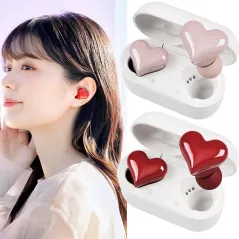 Écouteurs sans fil en forme de cœur pour femmes