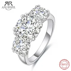 AnuJewel 5cttw D Color Moissanite Luxury Three Stone