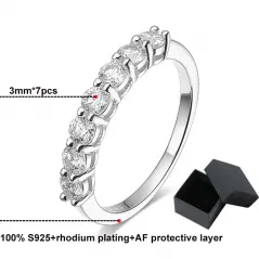 Smyoue 0.7CT 3mm Gemstone Moissanite Rings for Women S925 Silver