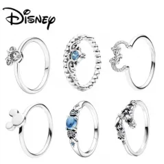 Disney crown Princess Tiara Rings Sparkling Love Heart 925 Pandora