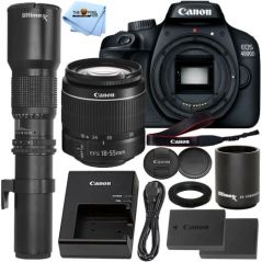 Canon EOS 4000D Rebel T100 with EF-S 18-55mm III Lens + 500mm1000mm Bundle