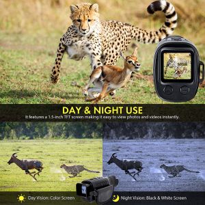 Dispositif de Vision nocturne monoculaire 1080P HD, infrarouge, Zoom numérique 5x, télescope de chasse, plein air, jour nuit, double usage, 100% nuit, 300m
