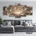 5 Pieces Wall Art Canvas Painting Golden Rays Flower Poster Modern Living Room Wall Painting Home Decoration Picture Framework