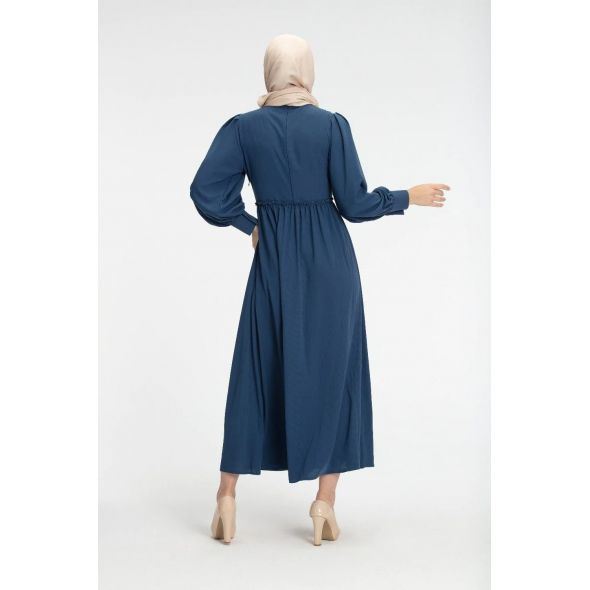 Eila Modest Dress | Navy Blue