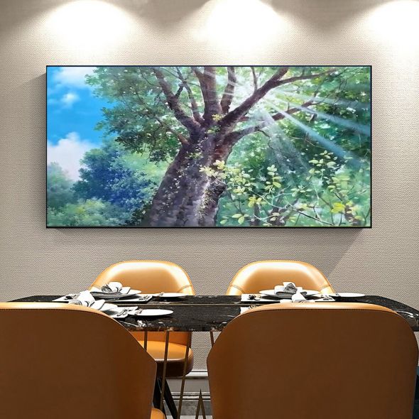 Original canvas oil painting green forest abstract art nature home decoration mural hand painted oil painting art gift