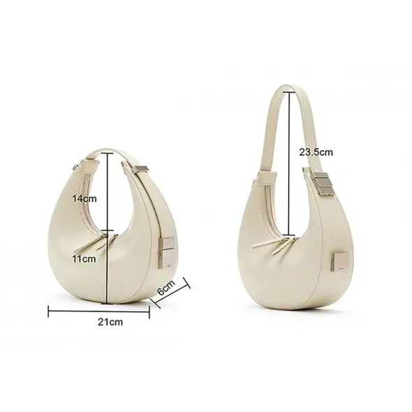 Mini sac à main demi-lune coréen pour femme, sac sous les bras en cuir de vachette à la mode, design de marque, été, 2023