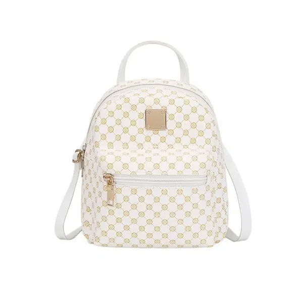 Cute Small Zipper Backpack, Women's Geometric Pattern Backpack With Adjustable Strap (7.5*6.3*2.23) Inch